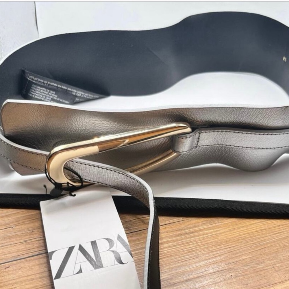Zara Silver Belt with Gold Buckle - Picture 2 of 4